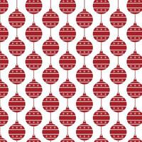 Christmas, New Year seamless pattern in red and white colors with New Year's balls. vector