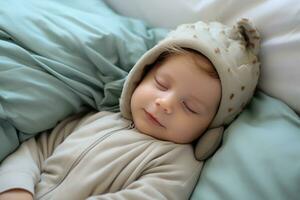 Cute little sleeping baby photo