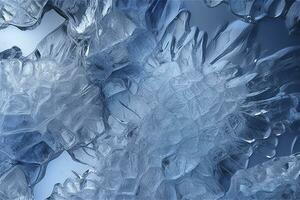 Abstract ice textures on car window in winter. Frosted Glass and Ice. A Textured Look. backgrounds and textures concept. AI Generative photo