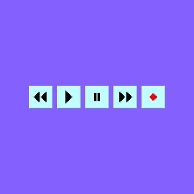Cartoon Play Video UI Button Set. Vector