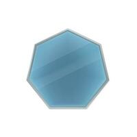 Realistic Detailed 3d Mirror Shaped as Heptagon. Vector