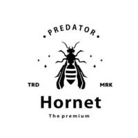 vintage retro hipster hornet logo vector silhouette art icon