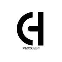 Letter Ch simple shape with creative design modern monogram typography logo vector