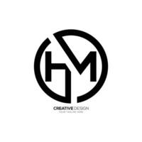 Letter Hm with rounded shape design modern monogram logo vector