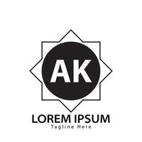 letter AK logo. A K. AK logo design vector illustration for creative company, business, industry. Pro vector
