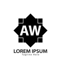 letra aw logo. un w. aw logo diseño vector ilustración para creativo compañía, negocio, industria. Pro vector