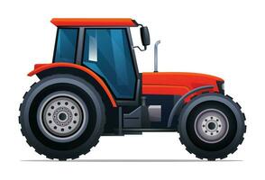 Farm tractor vector cartoon illustration isolated on white background