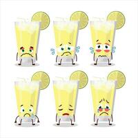 Lemonade cartoon in character with sad expression vector