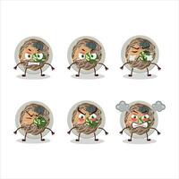 Tachigui soba cartoon character with various angry expressions vector