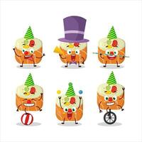 Cartoon character of norimaki sushi with various circus shows vector