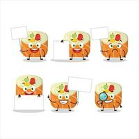 Norimaki sushi cartoon character bring information board vector