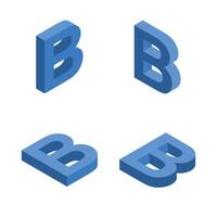 Isometric letter B. Template for creating logos. vector