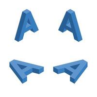 Isometric letter A. Template for creating logos. vector