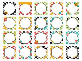 Checkerboard Frame Illustration Element Set vector