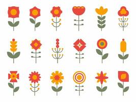 Flower Flat Illustration Element Set vector