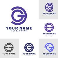 Set of Modern letter EG logo design vector. Creative EG logo concepts template vector