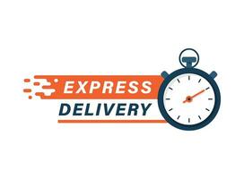 Express delivery icon in flat style. Fast shipping vector illustration on isolated background. Commercial service sign business concept.