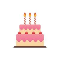 Sweet food icon in flat style. Birthday cake vector illustration on isolated background. Cupcake sign business concept.