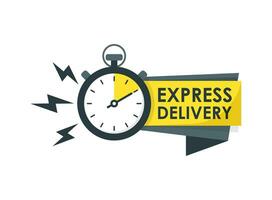 Express delivery icon in flat style. Fast shipping vector illustration on isolated background. Commercial service sign business concept.