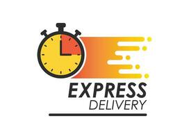 Express delivery icon in flat style. Fast shipping vector illustration on isolated background. Commercial service sign business concept.