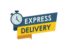 Express delivery icon in flat style. Fast shipping vector illustration on isolated background. Commercial service sign business concept.