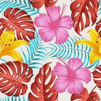 Floral seamless pattern with leaves. tropical background vector