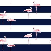 flamingo on stripe fabric pattern design vector
