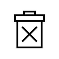 Delete button, remove icon in line style design isolated on white background. Editable stroke. vector