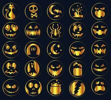 Halloweens Set vector background in flat design
