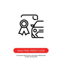 car warranty outline icon pixel perfect good for web or mobile app vector