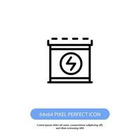 car battery outline icon pixel perfect for web and mobile vector