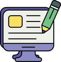 article writing color outline icon design vector