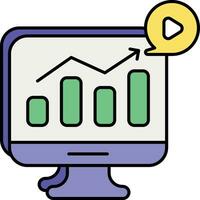 Video Analyt color outline icon design vector