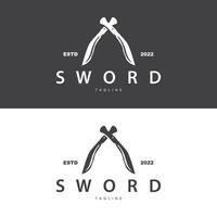 Sword Logo, Simple Fighter Cutting Tool Design Illustration Template vector