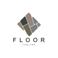 Floor Logo Design for Home Ceramic Decoration with Minimalist Abstract Shapes, Vector Templet Illustration