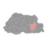 Mongar distrito mapa, administrativo división de bután vector