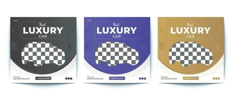 Modern Luxury Car Rent Social Media Post Design. vector