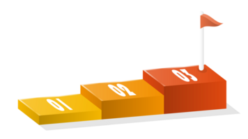 Bar chart rectangular 3d, Infographics elements diagram with 3 steps. png