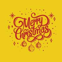 Merry Christmas lettering creative vector art