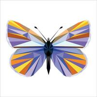 Abstract Wired Low Poly Butterfly on a grey background. vector