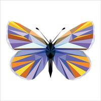 Abstract Wired Low Poly Butterfly on a grey background. vector