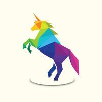 Polygonal Unicorn Design. Vector template.