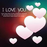 I love you message in valentines day background with paper origami hearts vector