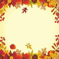 Autumn leaves background with space for your text. Vector illustration.