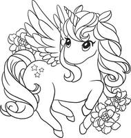 unicornio caballo dibujos animados vector