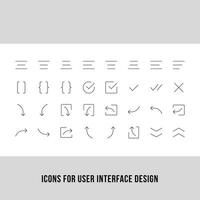 Vector base icons design, interface design line icons, fully editable eps 10 file format