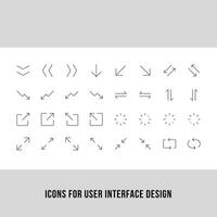 Minimal user interface design thin stroke icon set. web design, line icons design, resume or CV and more. Outline icons collection. fully editable vector eps 10 file format