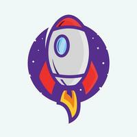 Rocket spaceship logo. Colorful space ship illustration concept. Corporate brand Identity. vector
