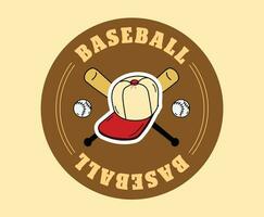 dibujado a mano Clásico béisbol logo con deportivo emblema vector