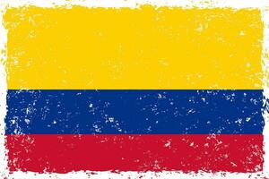 Colombia bandera grunge afligido estilo vector